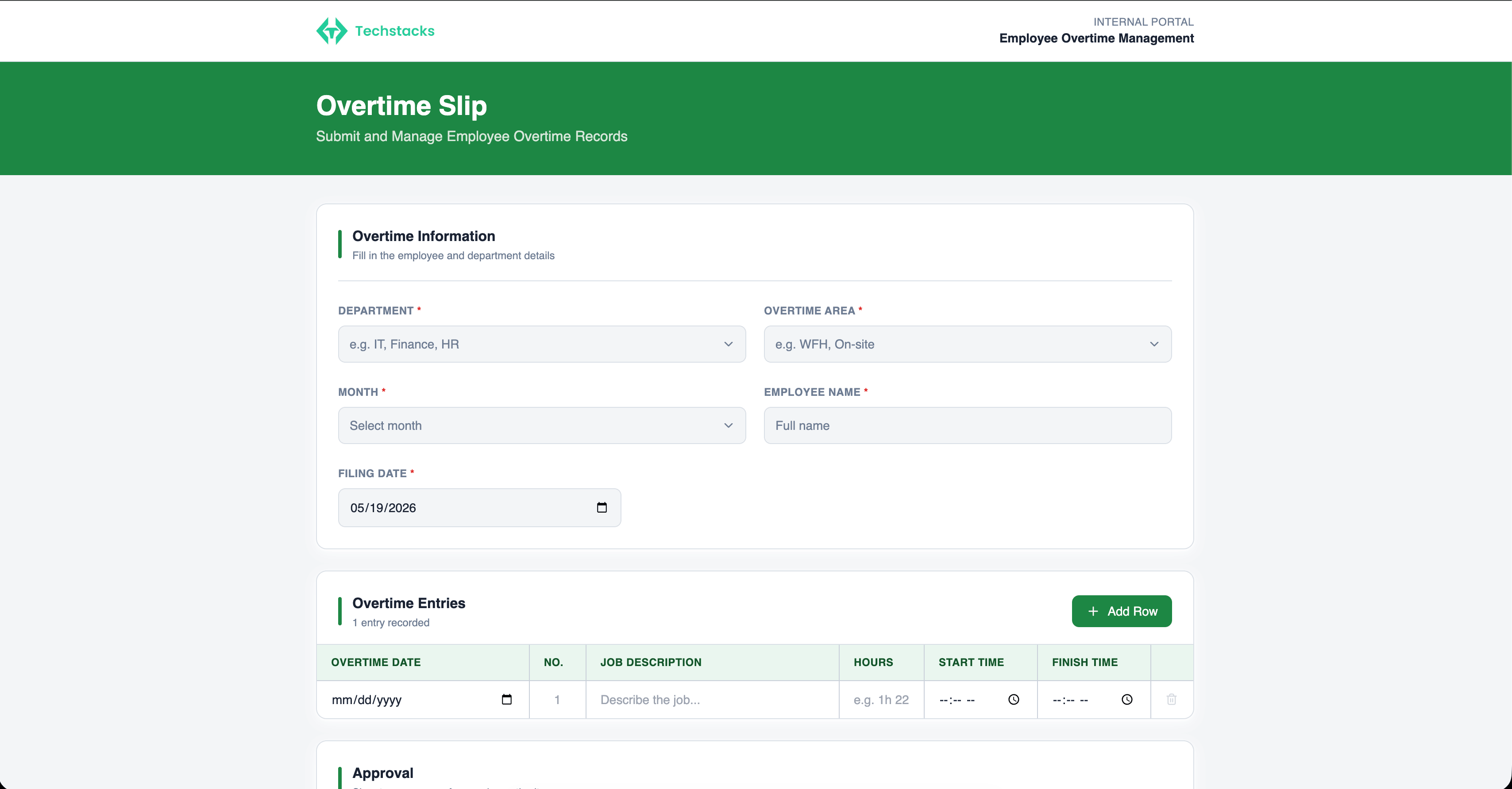 Techstacksph Overtime Hub preview